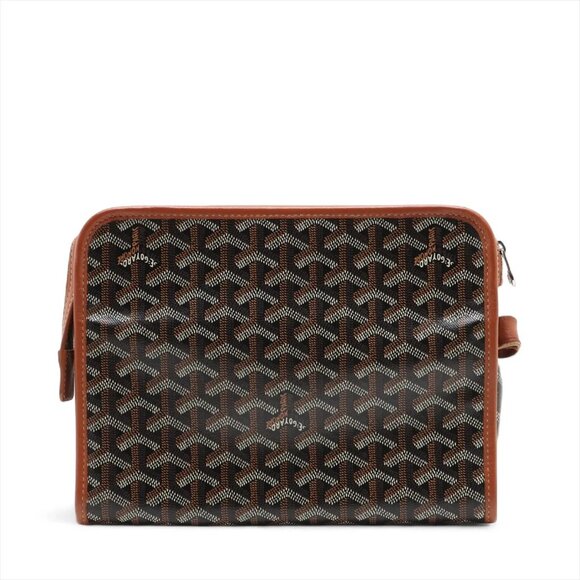 Goyard Juvance MM PVCx leather Clutch bag Brown - Picture 2 of 9